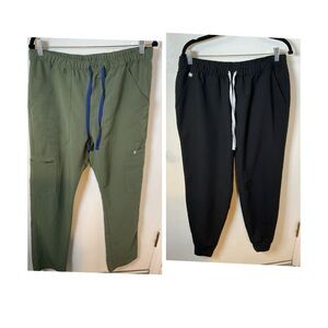 2 Pairs of Figs Pants Joggers and Straight Leg size Large
